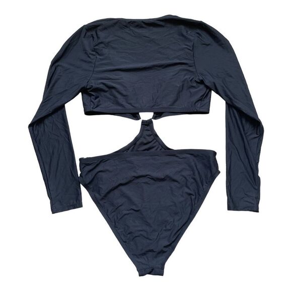 Long Sleeve Black Monokini Swimsuit Sample | 1X - Picture 3 of 4